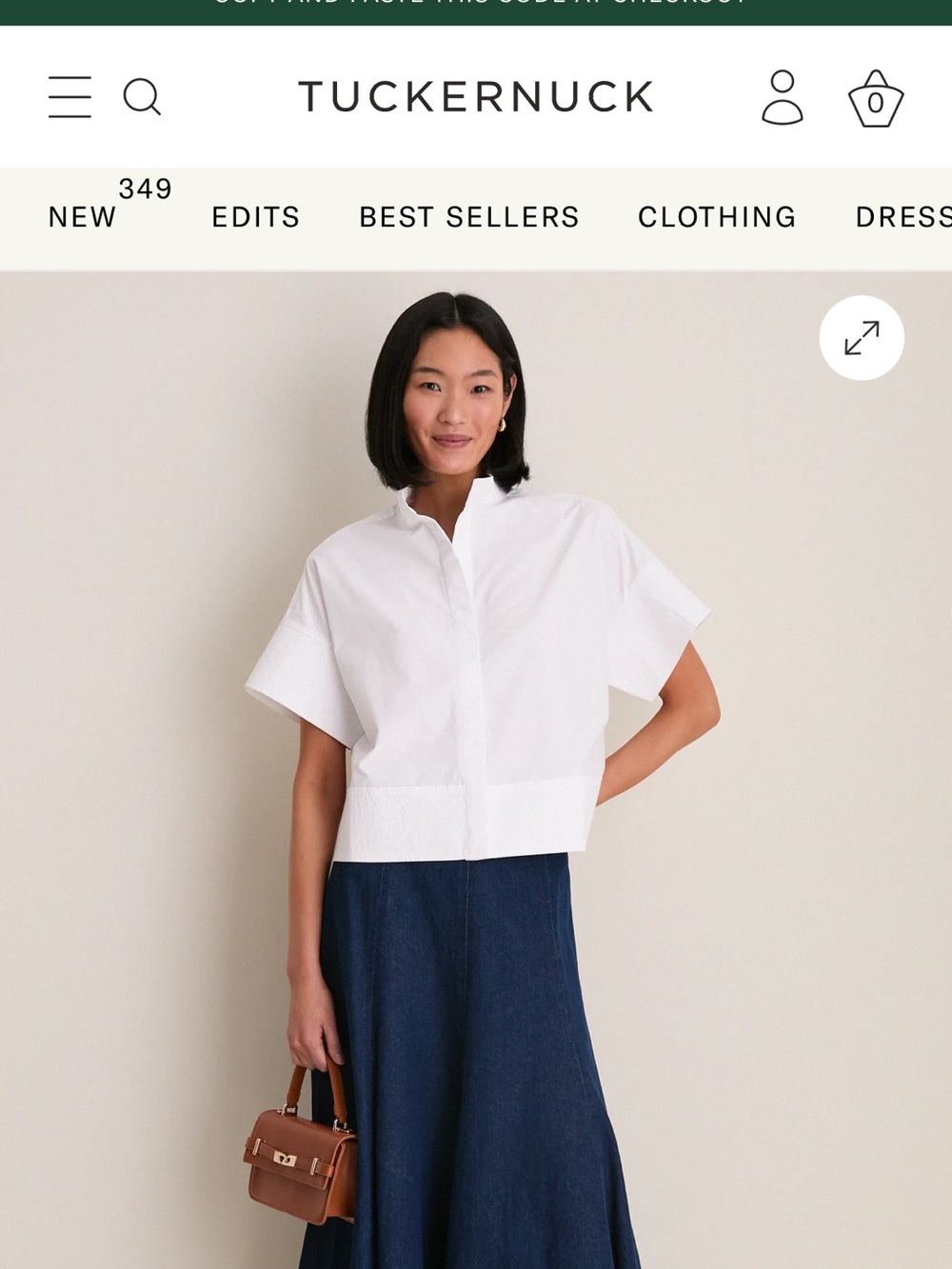 Tuckernuck White Trapunto Stitch Sofia Shirt - Picture 2 of 5